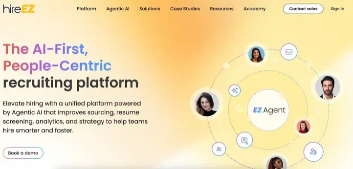HireEZ AI sourcing platform interface as a GEM alternative