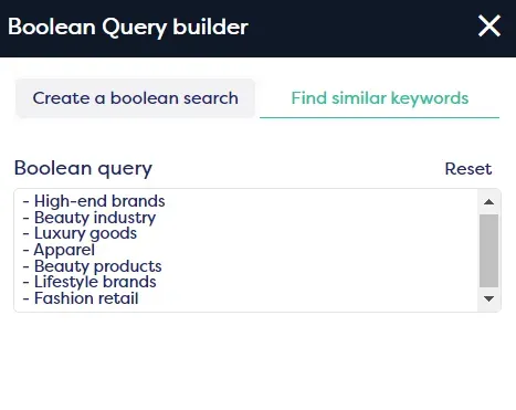 Similar keywords to the luxury industry